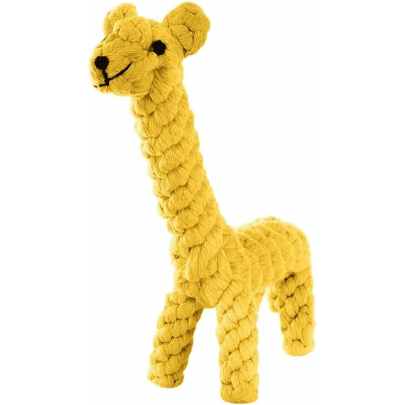 Dog Pet Puppy Chew Toy for Teething Bored Dog Leash Ball Knot Training Teeth Dog Treat Toy (Giraffe)