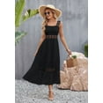 thumbnail image 4 of Women's Summer Hollow Lace Square Neck Sleeveless Dress, 4 of 8
