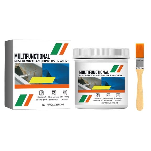 2-in-1 Rust Converter & Metal Primer, Automotive Rust Remover Paint for Metal,UV Resistant Anti Rust Reformer& Inhibitor, Long-Lasting Heat Resistance Coating