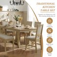thumbnail image 3 of Harper & Bright Designs Expandable Dining Table Set for 6, Wooden Rectangular Kitchen Table with Removable Leaf, 4 Upholstered Dining Chairs and Long Bench, Natural, 3 of 20