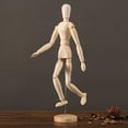 thumbnail image 2 of Escultura, estatua, maniquí de madera, figura humana ajustable, 2 of 2