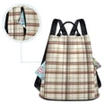 thumbnail image 7 of FORMRS Women's Travel Backpack Purse Anti-Theft Hidden Pockets Casual Shoulder Bag, Cream Plaid, 7 of 7