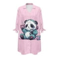 thumbnail image 7 of SCRAWLGOD Pink Panda 3/4 Sleeve Cardigan Shirt for Women Purple T Shirt Cardigan for Women Lightweight Button Down Shirts Plus Size Cardigan for Women S, 7 of 7