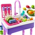 thumbnail image 1 of Play Sink JUKUDAHU Play Kitchen con agua corriente para niños de 3 a 7 años, 1 of 9