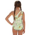 thumbnail image 2 of Whosucclay Cute Bunny Carrot Print Girls' One Piece Swimsuit with Cover Up, Polyester Material Quick Dry Adjustable Strap Girls Swimsuit for Summer, 9-10 Years Old, 2 of 10