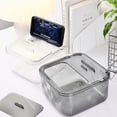 thumbnail image 2 of Desk Trash Can with Lid - Transparent Visible - Wide Opening - Handsfree Phone Holder - Large Capacity - Desktop Mini Garbage Basket - Office Supplies, 2 of 8