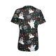 thumbnail image 3 of Fiudx Liquidación de Ahorros de Verano Blusa de Manga Corta con Cuello En V para Mujer, Uniforme de Trabajo, Impresión de Bolsillo, 3 of 4