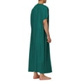thumbnail image 3 of INSPIRE CHIC Men's Nightshirt Short Sleeve Crew Neck Relaxed Fit Long Sleepshirt M Teal Green, 3 of 5