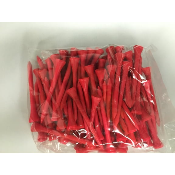 2 3/4" Wooden Golf Tees -  pinkish red - 100 Count