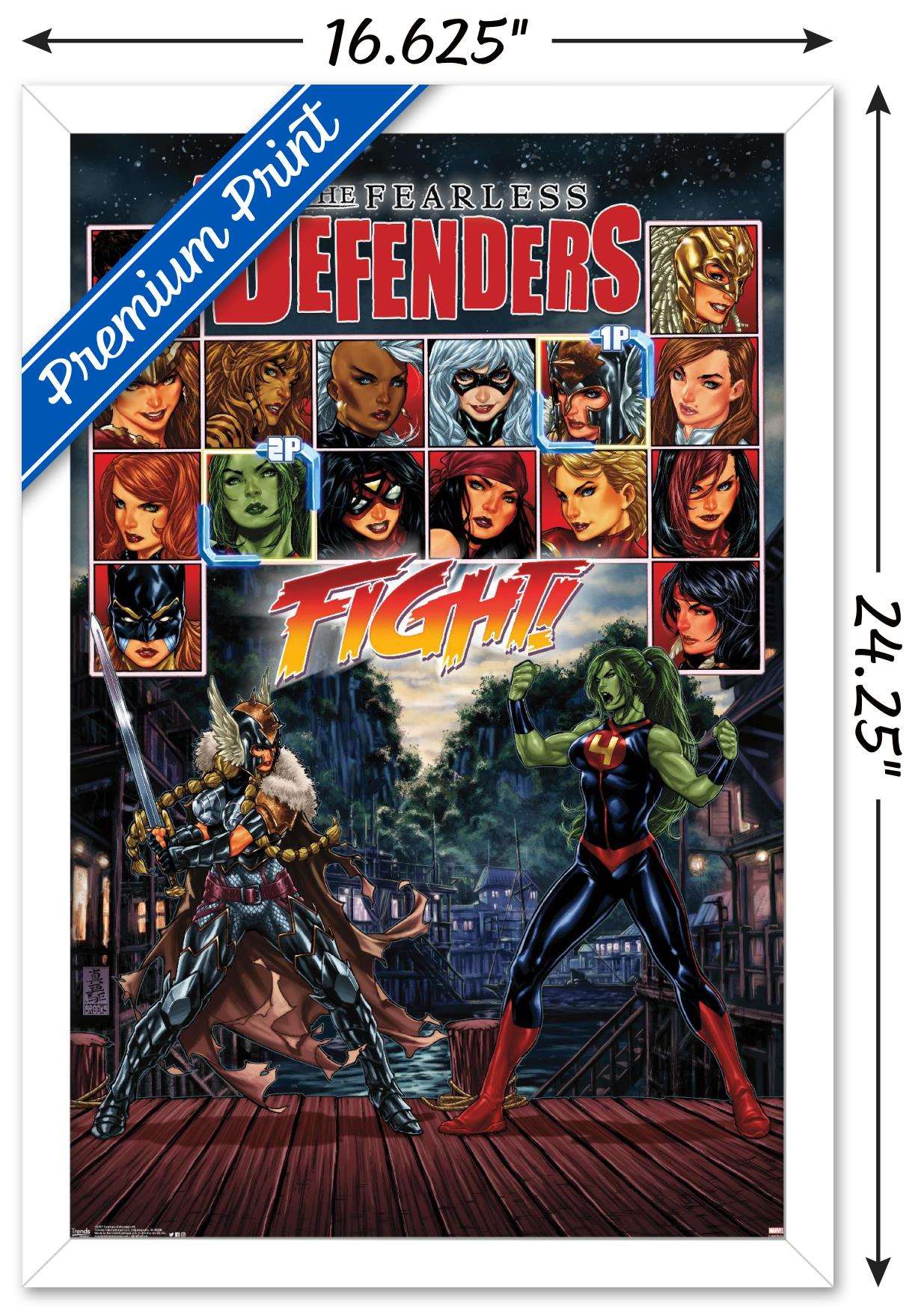 Marvel Comics - The Fearless Defenders - Fight! Wall Poster, 14.725" x 22.375", Framed