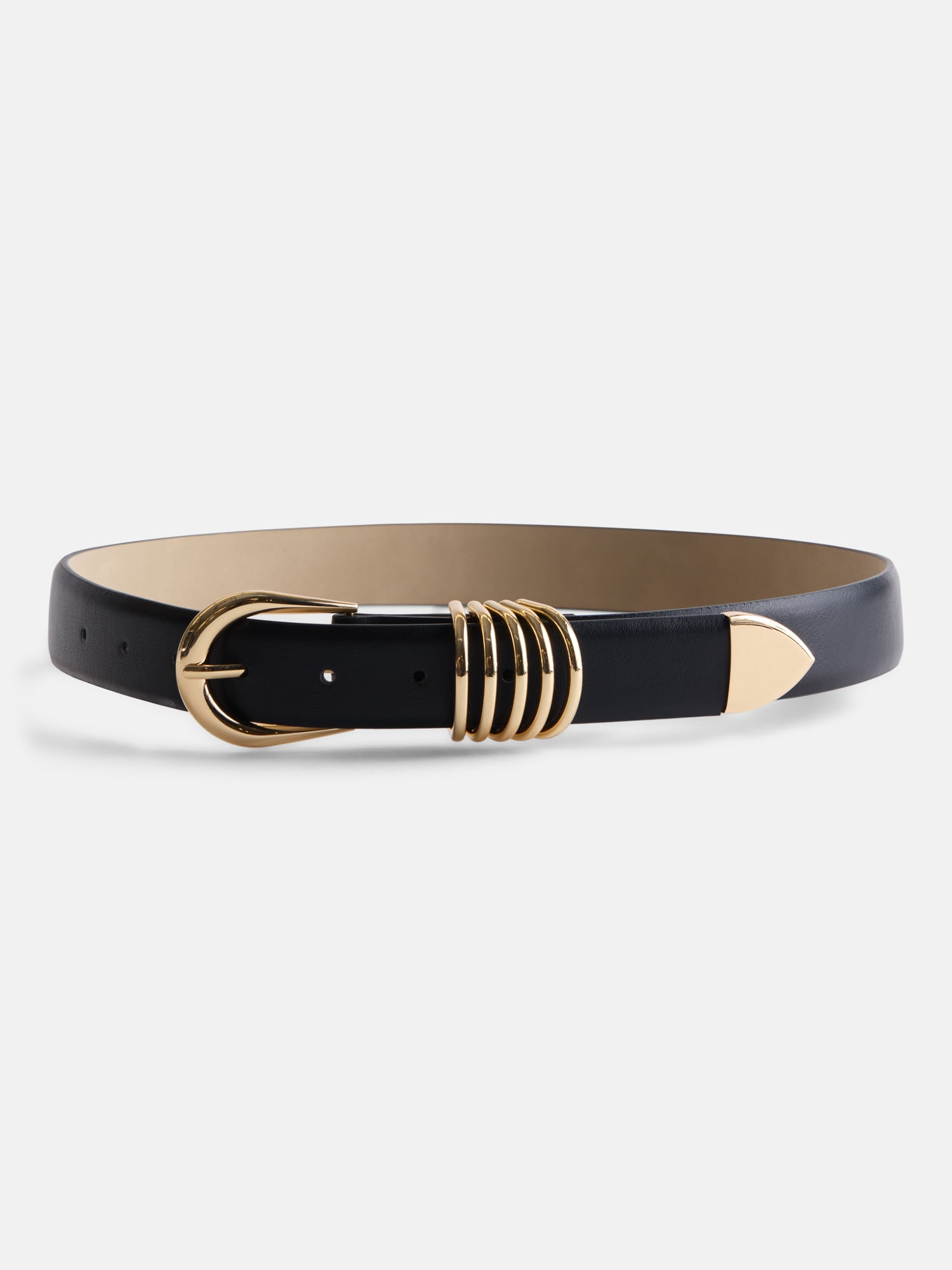 Devil Wears Prada Scoop Collection Women's Multi-Keeper Belt, Black, Sizes S-3XL