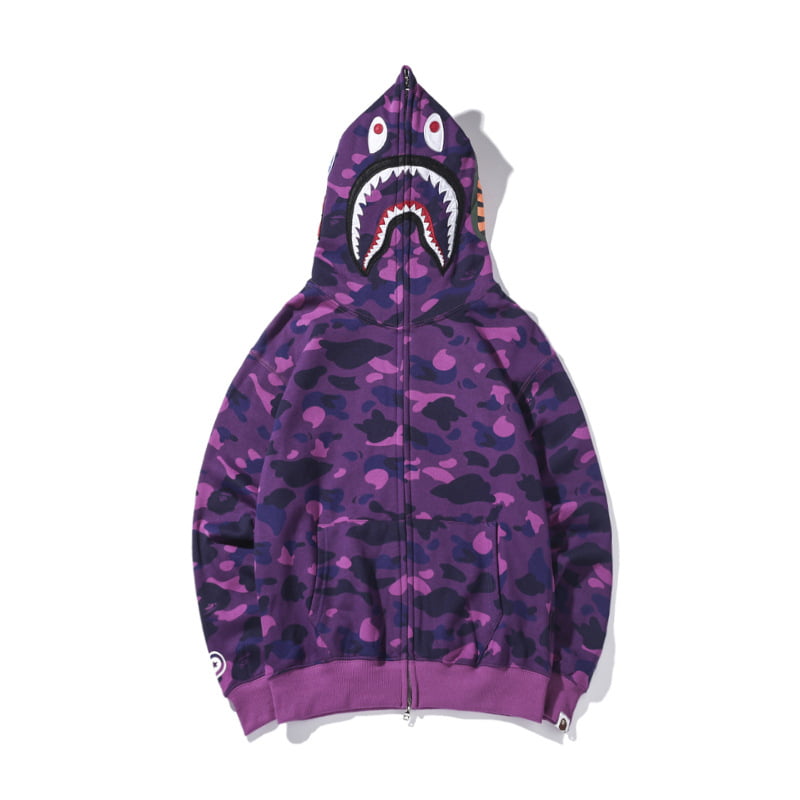 BAPE Shark Head Cotton Jacket Zip Hoodie Camo Jacket - Walmart.com