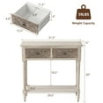 thumbnail image 2 of COSIEST Vintage Light Grey Distressed Solid Wood 2 Drawers Console Table for Narrow Entryway, 2 of 7