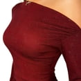thumbnail image 5 of Shimmering Off-Shoulder Long Sleeve Bodycon Dress for Women, 5 of 6