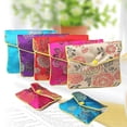 thumbnail image 2 of Hot Sale Chinese Brocade Handmade Silk Embroidery Padded Zipper Small Jewelry Gift Storage Pouch Bag Snap Case Satin Coin Purse red L 10x12cm, 2 of 6