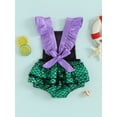 thumbnail image 4 of nvzhuang Newborn Girl Sequins Mermaid Romper, Backless Ruffle Sleeveless Jumpsuit, Lovely Outfits, 4 of 9
