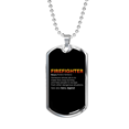 thumbnail image 1 of Firefighter Hero And Legend Necklace Stainless Steel or 18k Gold Dog Tag 24" Chain, 1 of 8