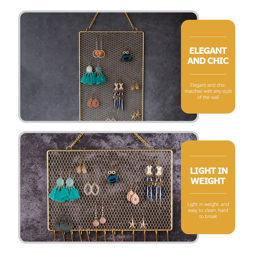 WHAMVOX  2 Pcs Hanger Jewelry Storage Earring Organizer Wall Women's