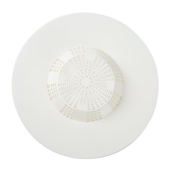 Mainstays Self Sealing Flexible Universal Rubber Hair Catcher White for up to 5" Drain