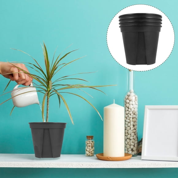 COSMOBETTY 4Ud Maceta Para Plantar De Plástico Negro Para Y Patio Fácil De Usar