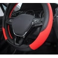 Auto Drive 1PC Steering Wheel Cover Sports Black/Red Universal Fit