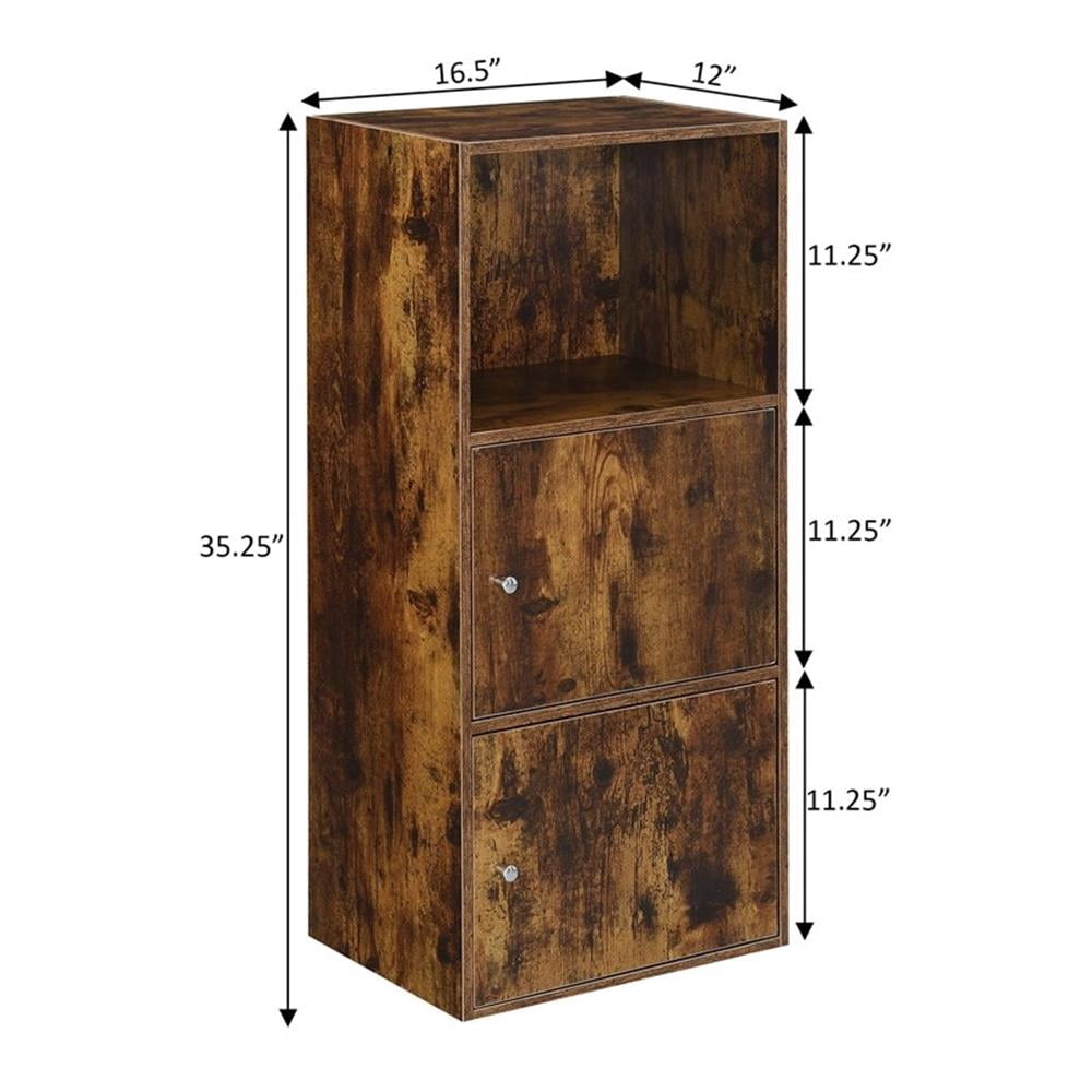 Convenience Concepts Xtra Storage 2 Door Cabinet with Shelf, Barnwood
