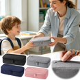 thumbnail image 2 of Large Pencil Case with Zipper, Big Capacity, Canvas Pencil Case, Pencil Bag for Student,Black, 2 of 6