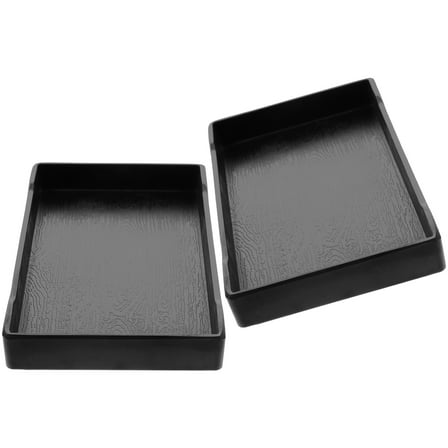 MEIBUTYUP 2-Piece White and Black Thickened Serving Trays Set Kitchen Serving Platters
