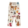thumbnail image 5 of Disketp Hello Autumn Print Women'S Comfy Pajama Pants Casual Drawstring Palazzo Lounge Wide Leg Pants, 5 of 9