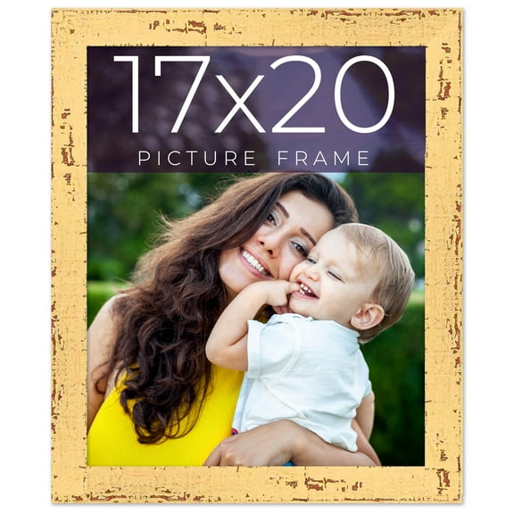 17x20 Frame Yellow Real Wood Picture Frame Width 1.25 inches | Interior Frame Depth 0.5 inches |