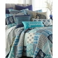 thumbnail image 2 of Levtex Home - Chandra Quilt Set - King Quilt + Two King Pillow Shams - Navy Blue Teal Cream - Quilt (106x92in.) and Pillow Shams (36x20in. ) - Reversible - Cotton Fabric, 2 of 5