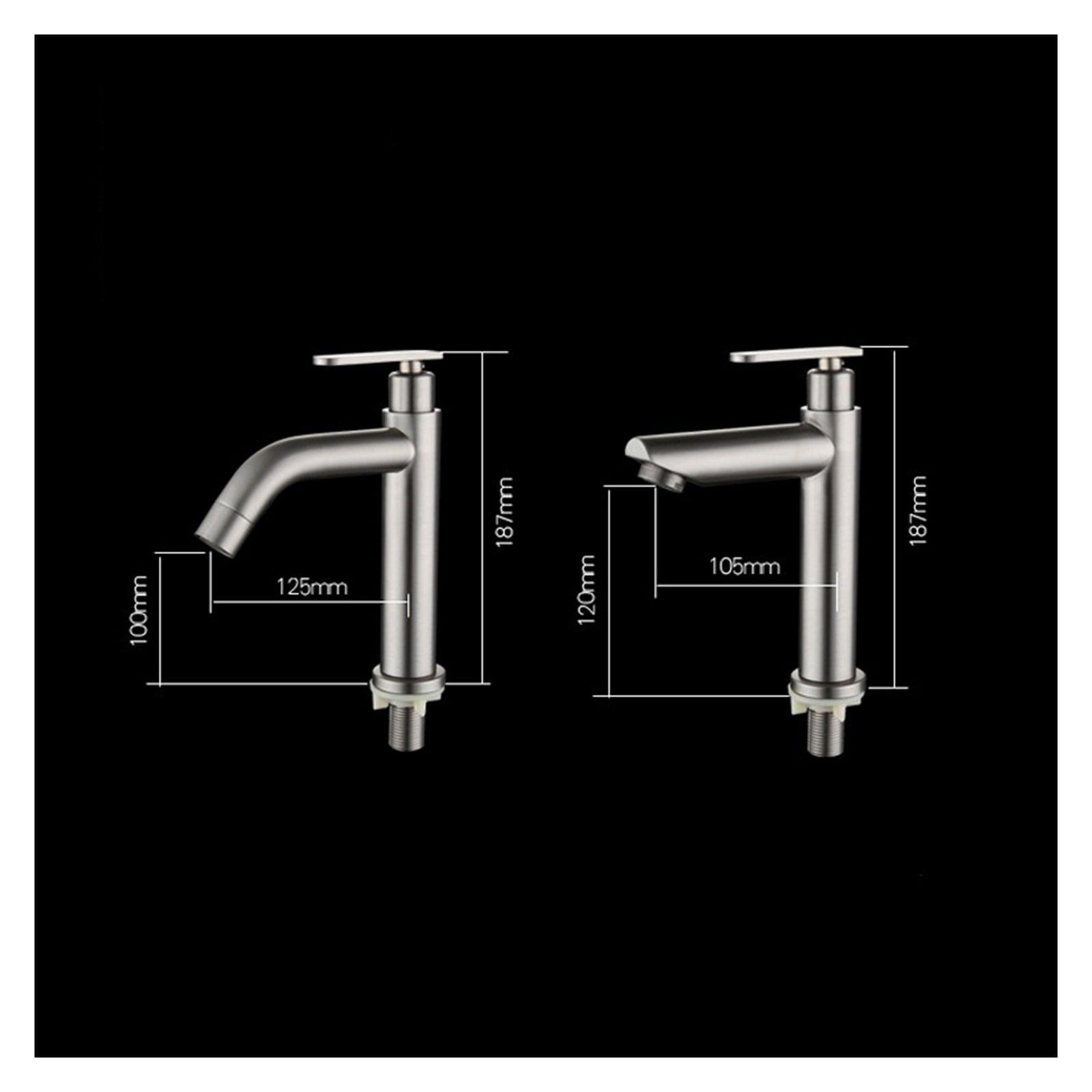 Bathroom Basin Faucets Single Cold Water Bathroom Sink Faucets Brushed 304 Stainless Steel Single Handle Washbasin Tap