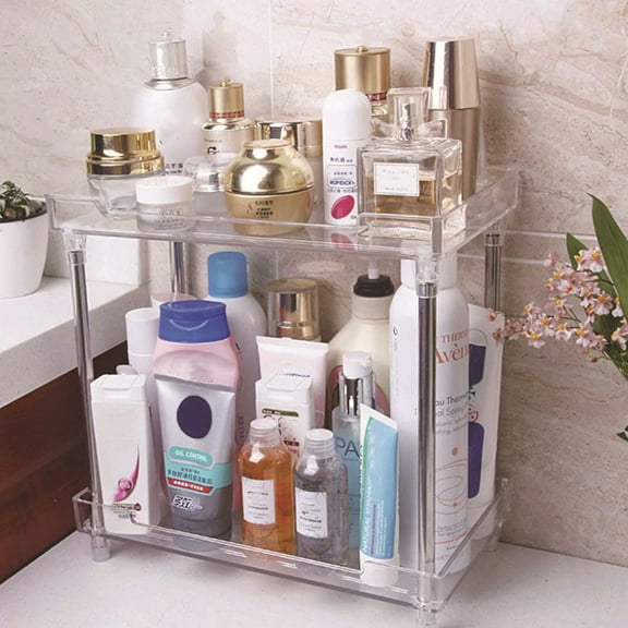 WESIEVYA Durable Bathroom Products Organiser 1Pc 12.58X12.58X7.07in Acrylic Transparent Storage Rack