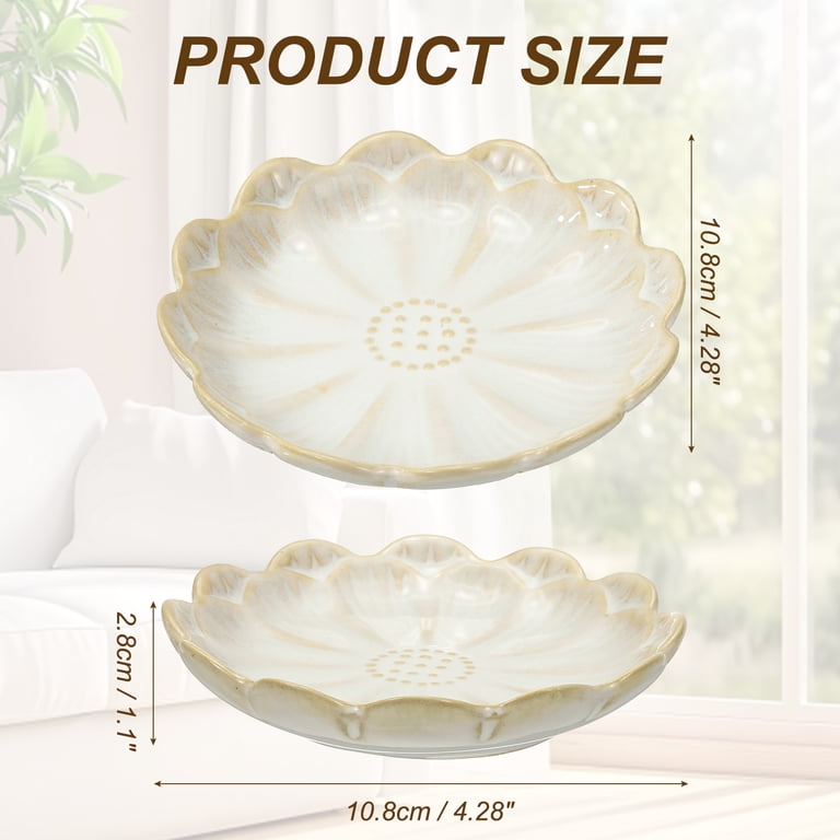 Uxcell Candle Holder Plates, 4 Inch Ceramic Candle Tray Tealight