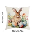 thumbnail image 3 of Weloille Easter Pillow Cover 1.48x1.48ft 1Pc, Rabbit Egg Pattern Printed Decorative Pillowcase, Soft Polyester Cushion Cover Hidden Zipper Washable Sofa Throw Cover for Home Living Room Bedroom, 3 of 6
