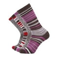 thumbnail image 2 of EnerWear 4 Pack Women's Merino Wool Outdoor Hiking Trail Crew Sock (US Shoe Size 4-10, Purple Stripe/Claret/Multi), 2 of 3