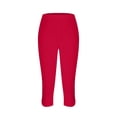 thumbnail image 4 of frariair High Waisted Leggings for Women Fashionable And Casual Waist Hollow Yoga Lightweight Comfortable Seven Point Pants Solid Color Soft Red, 4 of 5