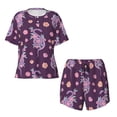 thumbnail image 4 of Naloa Snake And Flower Women's Short-Sleeved Pajama Set, Loungewear, Summer pajamas, Breathable Cozy - Small, 4 of 9