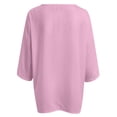 thumbnail image 4 of QHWAUAKFBN T Shirts For Women Loose Fit Summer 3 Of 4 Sleeve Crew Neck Floral Printed Loose Linen Tunic Tee Blouse Tshirts Top, 4 of 5