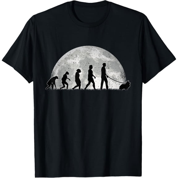 t-shirt Shetland Sheepdog Evolution Moon Sheltie T-Shirt mens,black,women,funny,journey,Crew Neck, Short Sleeve,printing