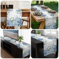 thumbnail image 6 of Blue Flower Table Runner 48 Inches Long, Sage Green Eucalyptus Leaves Farm Plant Kitchen Coffee Dining Table Decoration for Home Party Birthday Wedding Home Decor 13x48 Inches, 6 of 8