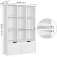 thumbnail image 3 of Modern Bookshelf, Bookcase Storage Cabinet with 2 Large Drawers and 9 Cubes, Wooden Standing Toy Shelf, Study Room Organization, Book Shelf for Nursery, Living Room, Office, Study, 3 of 7