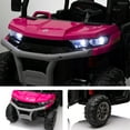 thumbnail image 4 of Joyracer 24V Ride on Toys with Remote Control, 4WD 2 Seater Powered Ride on Tractor w/ Trailer, Outdoor Power Car Wheels UTV Toys for Kids -Pink, 4 of 12