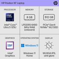 thumbnail image 5 of Restored HP Pavilion 16-af00 16" FHD+ Laptop Intel Core Ultra 5-125U, 8GB RAM, 512GB SSD, Windows 11 Home, Silver, 5 of 5