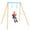 Blue, Orange, variant on Gymax Toddler Swing Heavy Duty Metal Swing Set w/ A Frame Adjustable Ropes Blue