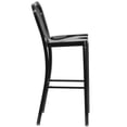 thumbnail image 3 of 30'' High Black Metal Indoor-Outdoor Barstool with Vertical Slat Back, 3 of 9