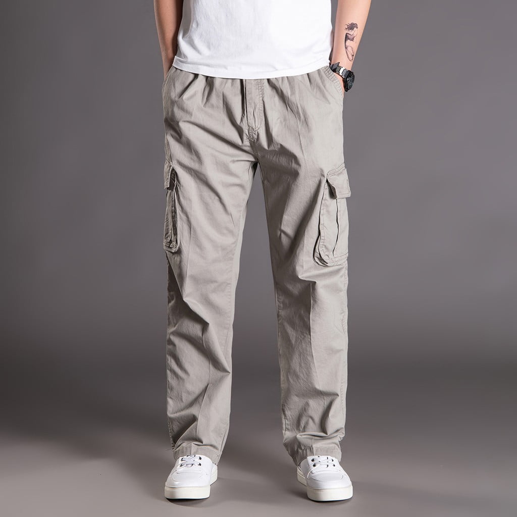 APTRO Mens Cargo Pants Relaxed Fit Multi-Pockets Work Pants Outdoor ...
