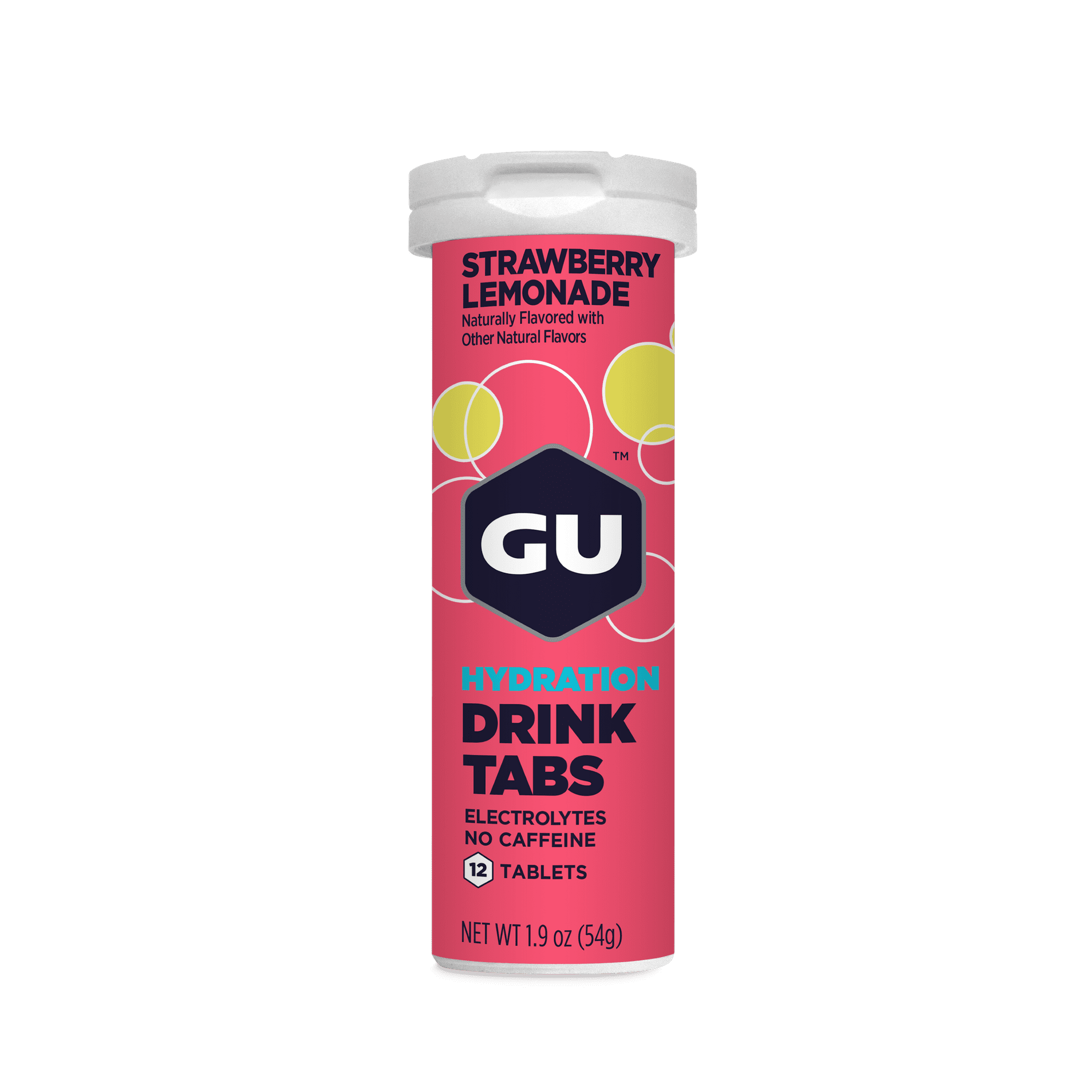 GU Energy Hydration Drink Tabs, Electrolyte Drink Tablets with Potassium, Strawberry Lemonade - 12 Servings