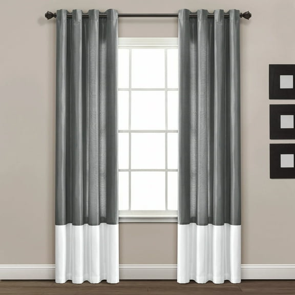 Lush Decor Prima 84" x 54" Stripe White 100% Polyester Metal Grommets Pair Window Panel