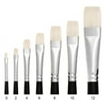 thumbnail image 4 of Trekell Hog Bristle Long Handle Artist Brush - Size #2 Flat, 4 of 7